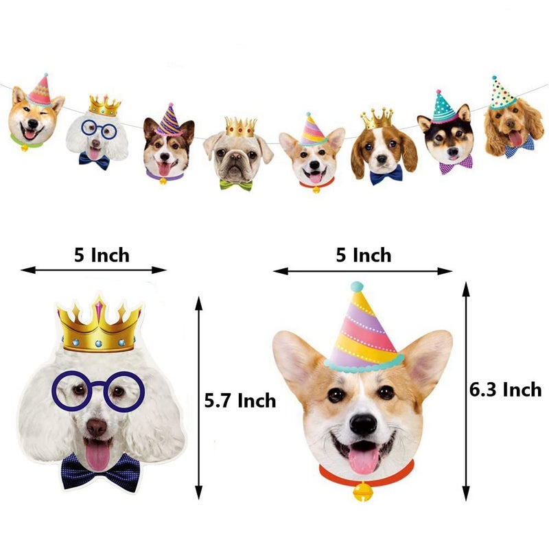 TSJ Dog Birthday Banner, Dog Face Party Banner, Dog Theme Party Bunting Decoration Puppy Party Supplies for Birthday Party Baby Shower - Image 4